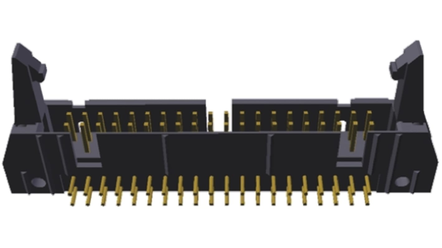 Conector macho para PCB Ángulo de 90° TE Connectivity serie AMP-LATCH de 40 vías, 2 filas, paso 2.54mm, para soldar,