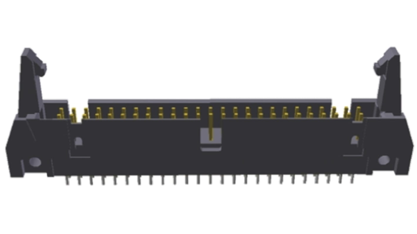 TE Connectivity 50p双排排针 直向线对板连接器, 2.54mm间距, 1.0A, 250.0 V, THT安装, AMP-LATCH系列