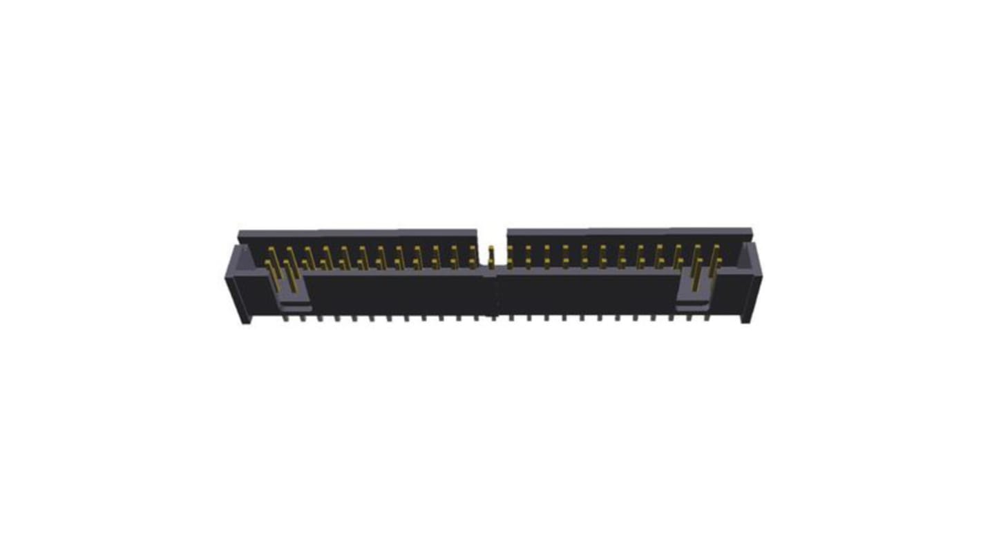 TE Connectivity AMP-LATCH Series Straight Through Hole PCB Header, 50 Contact(s), 2.54mm Pitch, 2 Row(s), Shrouded