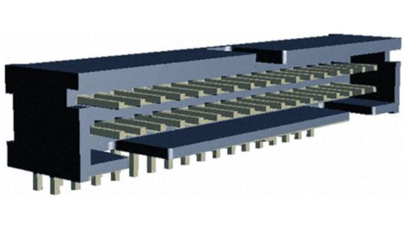 TE Connectivity AMP-LATCH Leiterplatten-Stiftleiste gewinkelt, 20-polig / 2-reihig, Raster 2.54mm, Kabel-Platine,