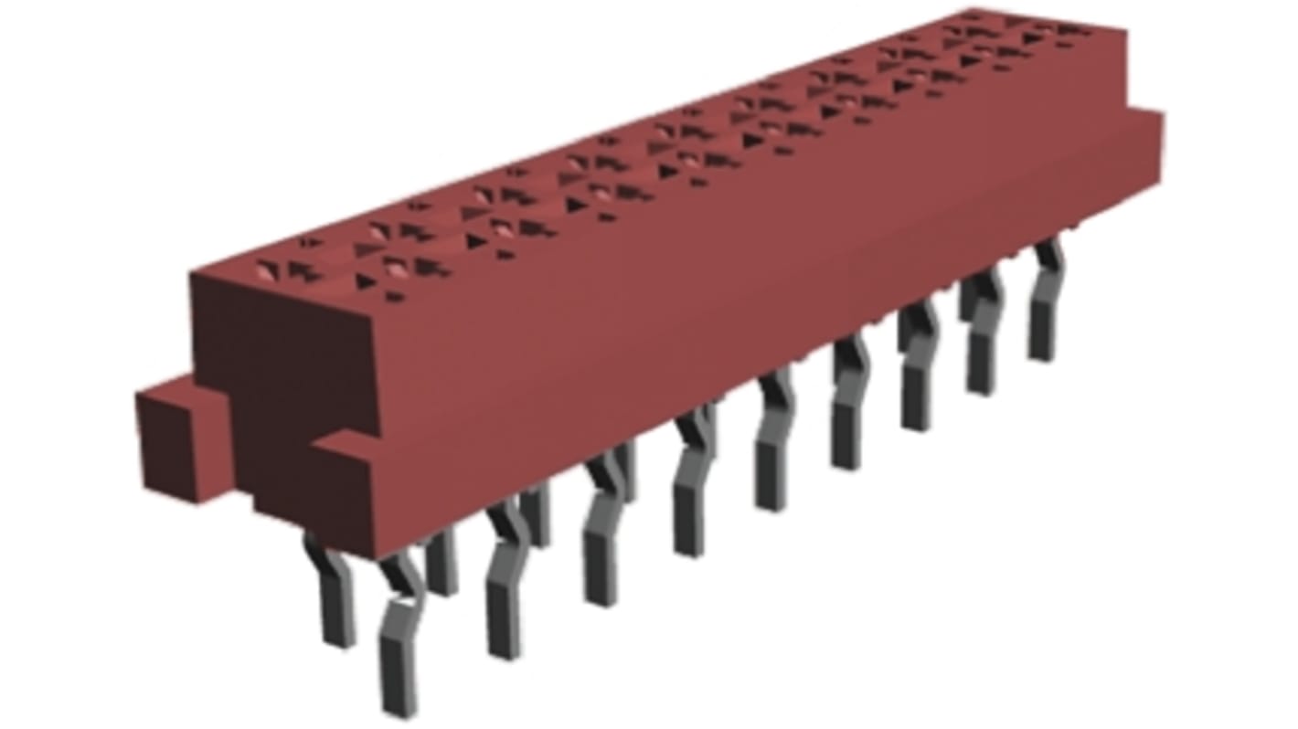 TE Connectivity PCB aljzat Micro-MaTch sorozatú 1.27mm 18 érintkezős, 2 soros , Egyenes, Átmenő furat, A Bizottság