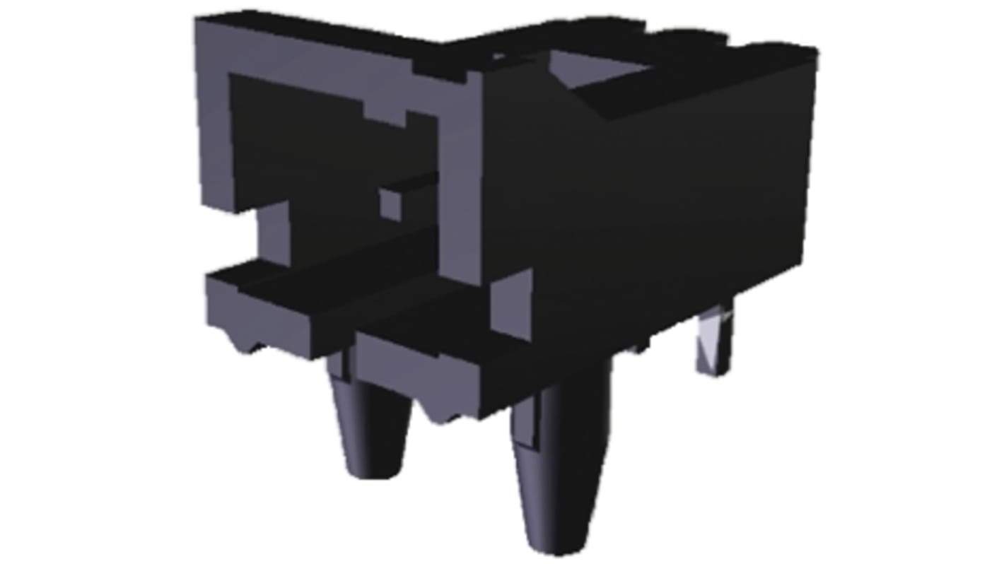 TE Connectivity AMPMODU MTE Series Right Angle Through Hole PCB Header, 2 Contact(s), 2.54mm Pitch, 1 Row(s), Shrouded