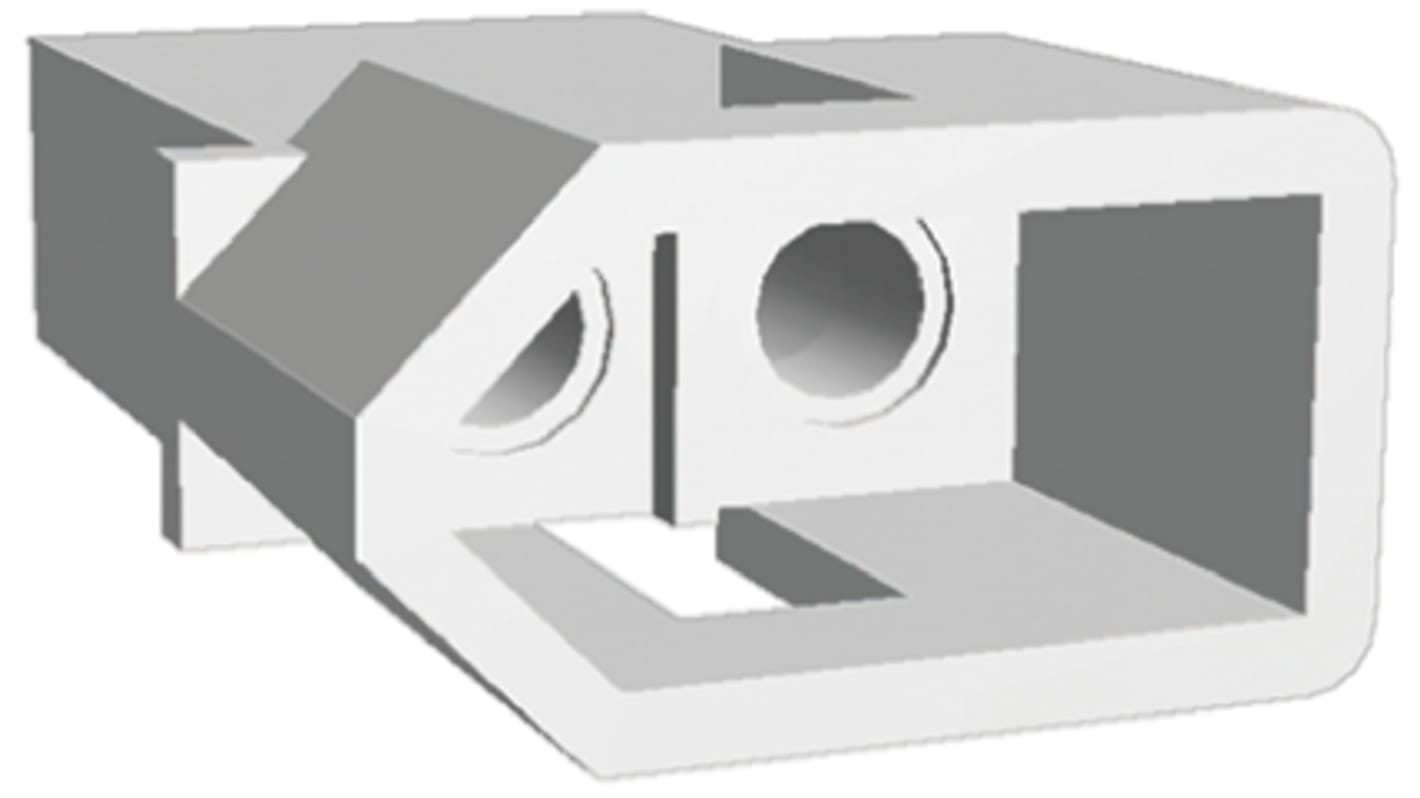 TE Connectivity, .093 Commercial Male Connector Housing, 6.3mm Pitch, 2 Way, 1 Row