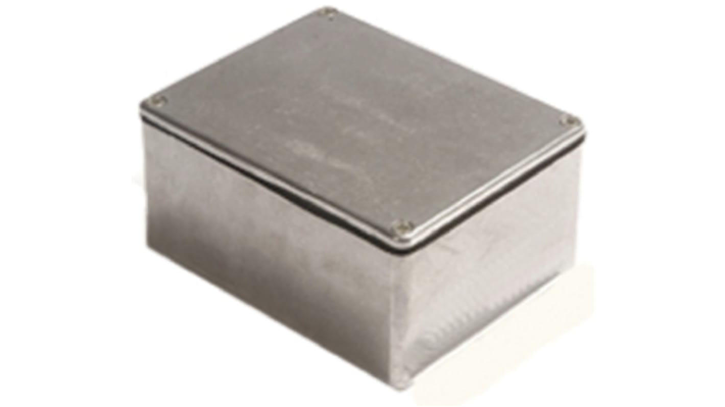 Deltron 480 Series Silver Die Cast Aluminium Enclosure, IP66, IP67, IP68, Silver Lid, 120 x 100 x 36mm