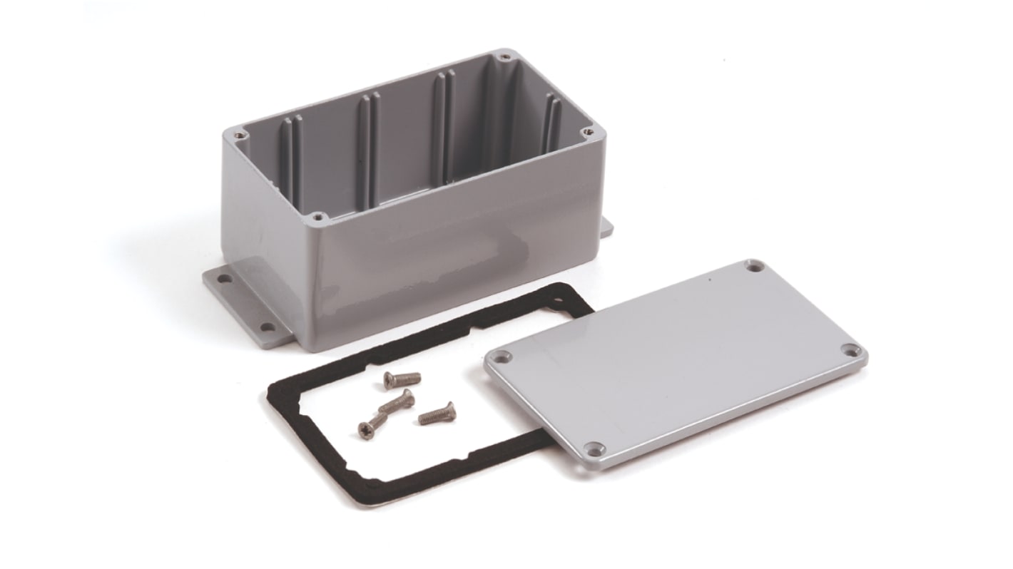 Deltron 484 Series Grey Die Cast Aluminium Enclosure, IP68, 202 x 120.8 x 106.7mm