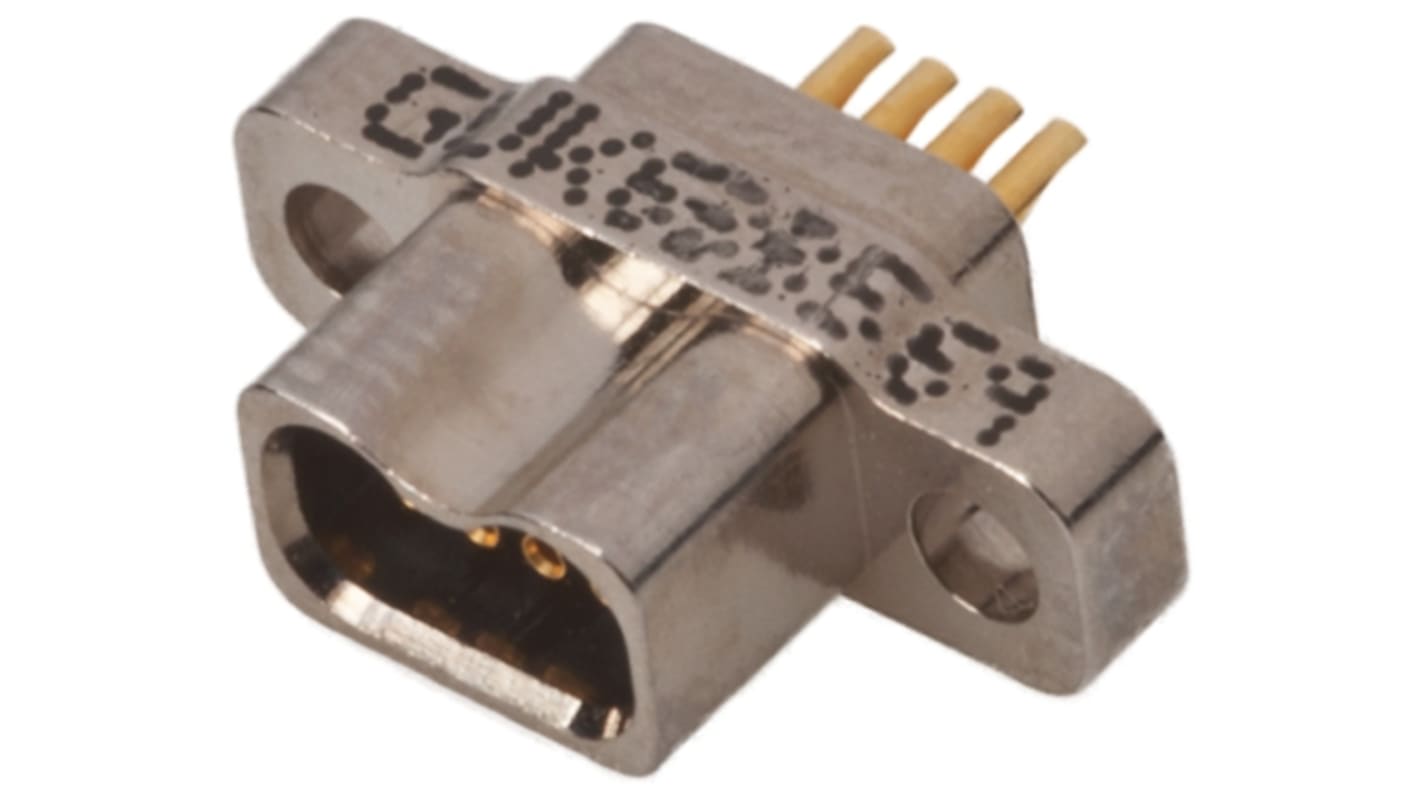 Glenair, GMSM Through Hole, 4 Pin Micro D Connector Socket Micro-D Connector