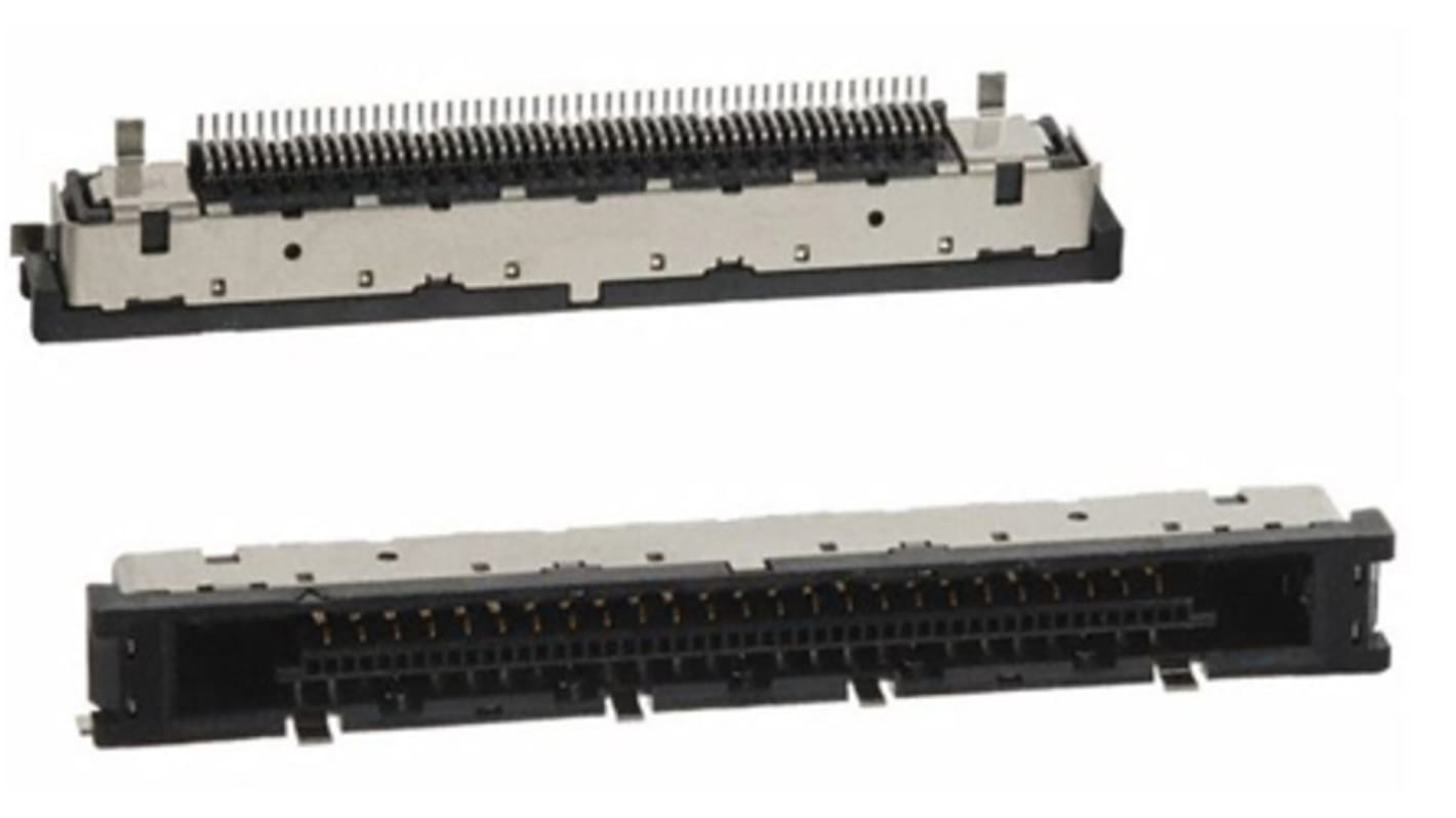 Hirose FX15 Series Right Angle Surface Mount PCB Socket, 51-Contact, 1-Row, 0.5mm Pitch, Solder Termination