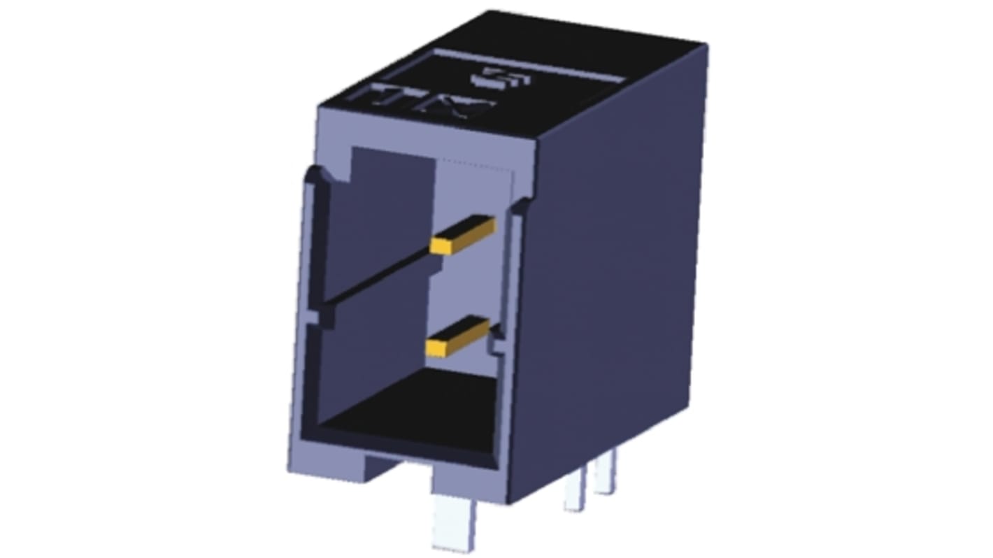 TE Connectivity Dynamic 1000 Series Right Angle Through Hole PCB Header, 12 Contact(s), 2.5mm Pitch, 2 Row(s), Shrouded