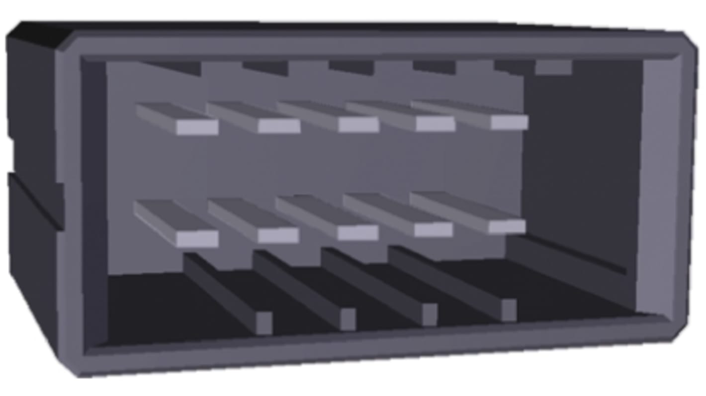 TE Connectivity 10p双排排针 直向线对板连接器, 5.08mm间距, 600.0 V, THT安装, Dynamic 3000系列