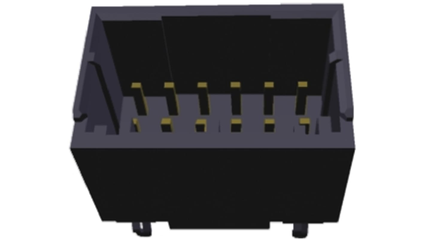 TE Connectivity Dynamic 1000 Series Straight Through Hole PCB Header, 12 Contact(s), 2.5mm Pitch, 2 Row(s), Shrouded