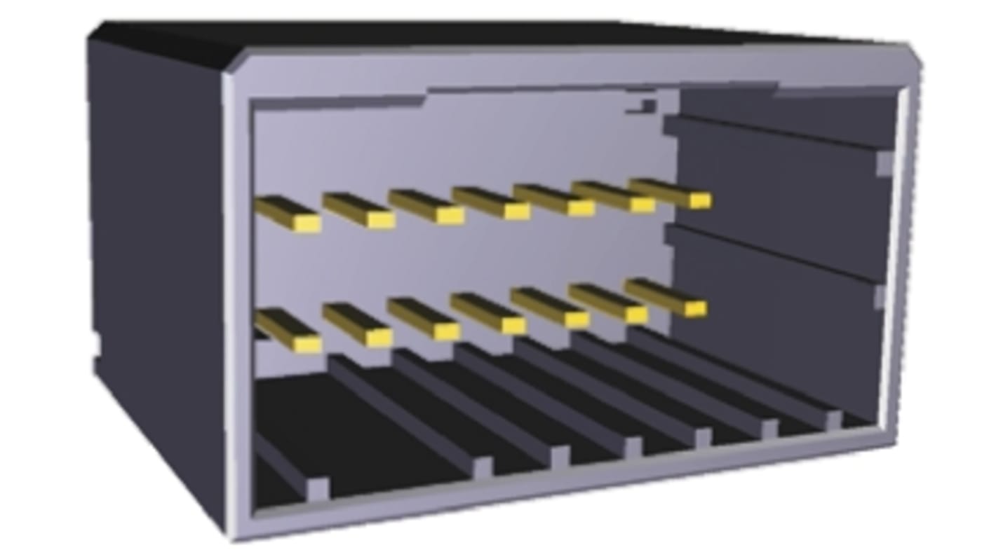 TE Connectivity Dynamic 2000 Series Straight Through Hole PCB Header, 6 Contact(s), 2.5mm Pitch, 2 Row(s), Shrouded