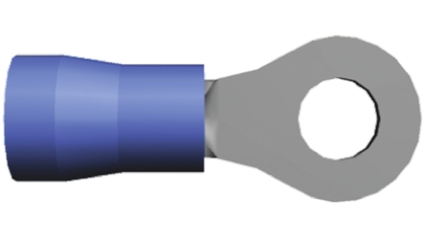 TE Connectivity PLASTI-GRIP Ringkabelschuh, Isoliert, Vinyl, Blau, max. 2.6mm², M4