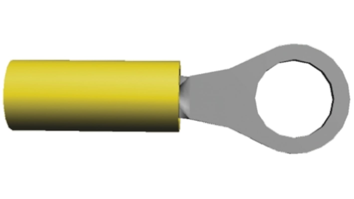 TE Connectivity PIDG Ringkabelschuh, Isoliert, Nylon, Gelb, max. 0.3mm², M3.5