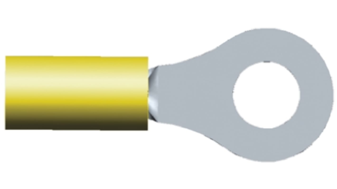 Terminale ad occhiello TE Connectivity Isolato, Ø perno M5, dimens. max filo 6mm², 10AWG, Giallo