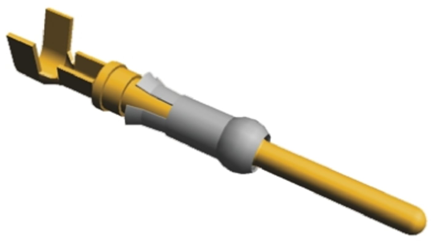 TE Connectivity Type III+ Series Male Crimp Terminal, 24AWG Min, 20AWG Max