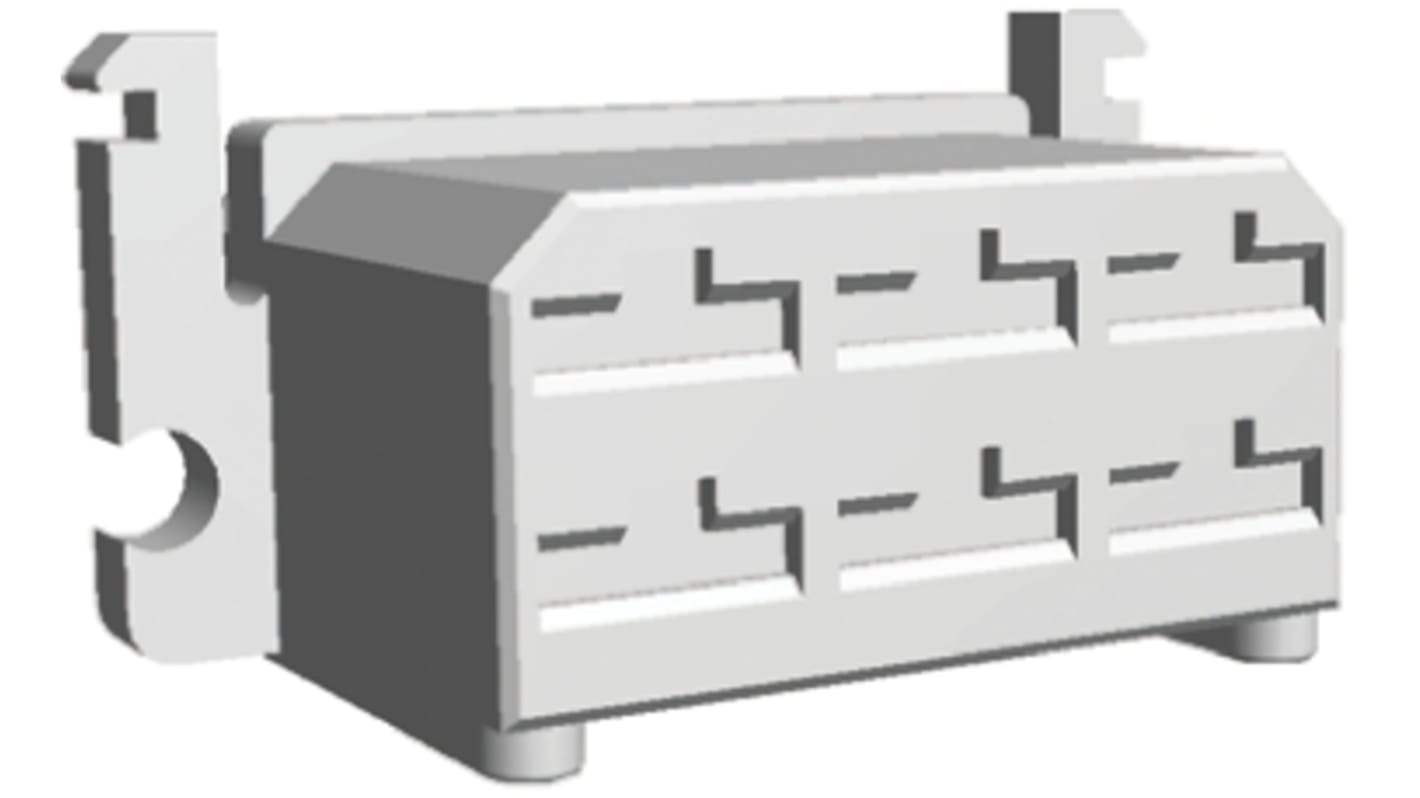 TE Connectivity, FASTIN-FASTON .250 6 Way Nylon Crimp Terminal Housing, 0.25in Tab Size, Natural