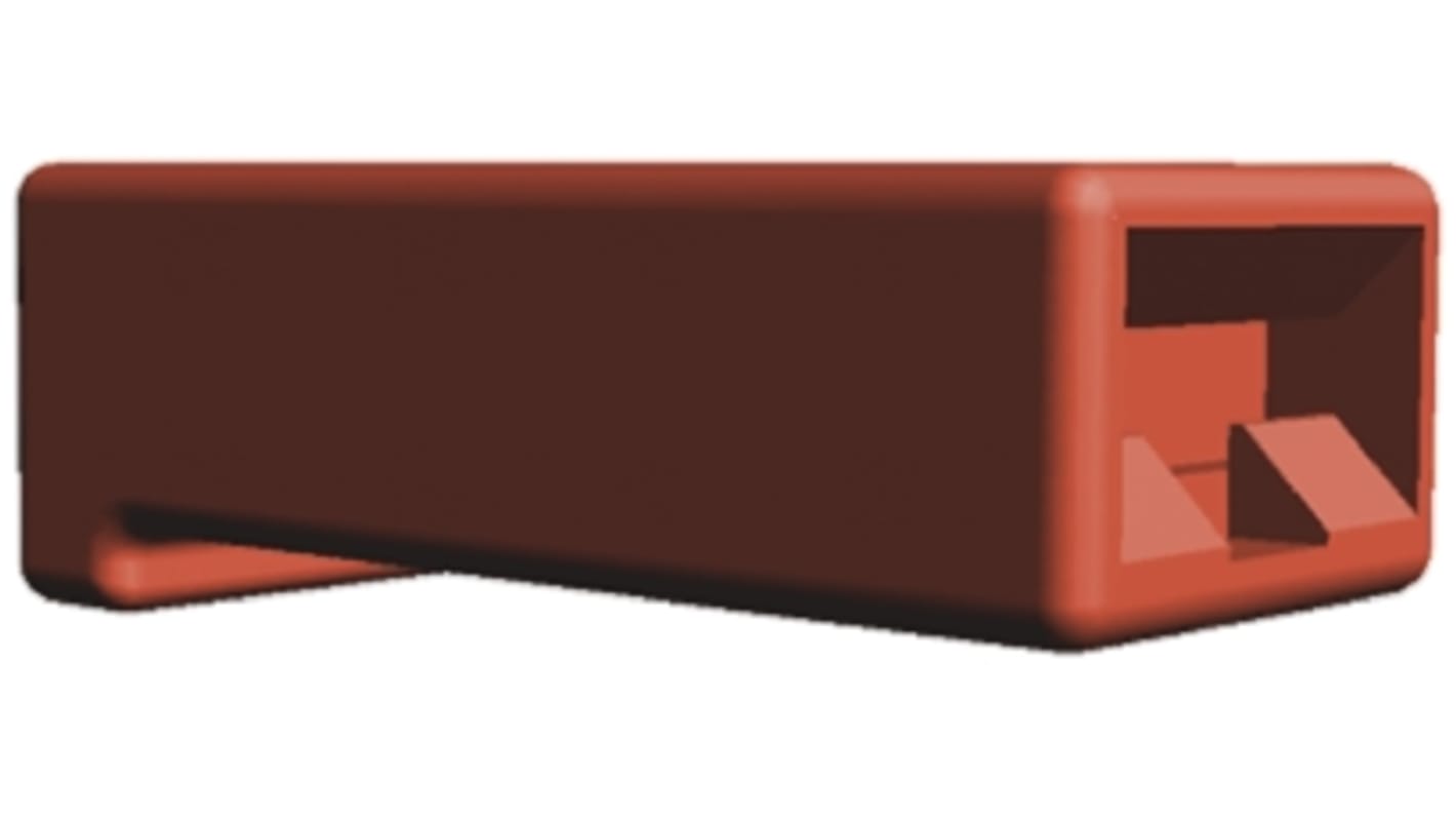 TE Connectivity, FASTIN-FASTON .250 1 Way Nylon Crimp Cover, Red