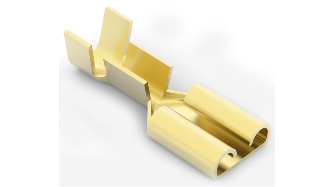 TE Connectivity FASTON .250 Uninsulated Female Crimp Receptacle, 6.35 x 0.81mm Tab Size, 0.8mm² to 2mm²