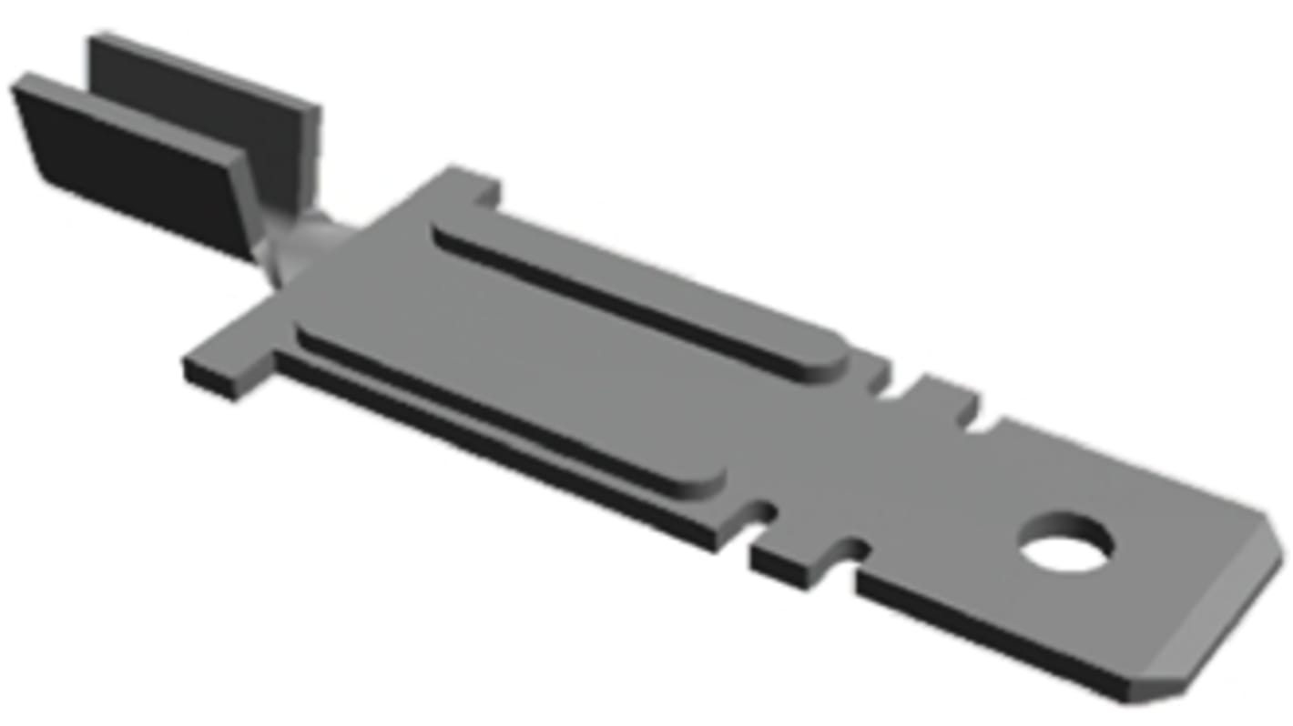 TE Connectivity FASTON .312 Uninsulated Male Crimp Tab Terminal, 7.92 x 0.81mm Tab Size, 0.3mm² to 1.45mm²