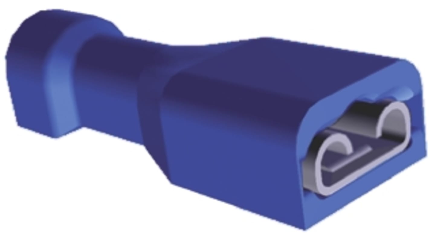 TE Connectivity Ultra-Fast .187 Blue Insulated Female Spade Connector, Receptacle, 4.75 x 0.81mm Tab Size, 1.3mm² to