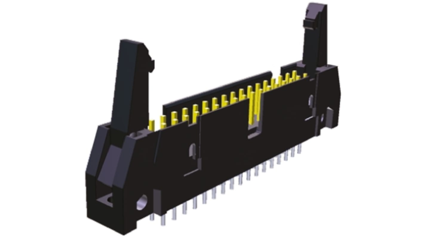 TE Connectivity 40p双排排针 直向线对板连接器, 2.54mm间距, THT安装, AMP-LATCH系列