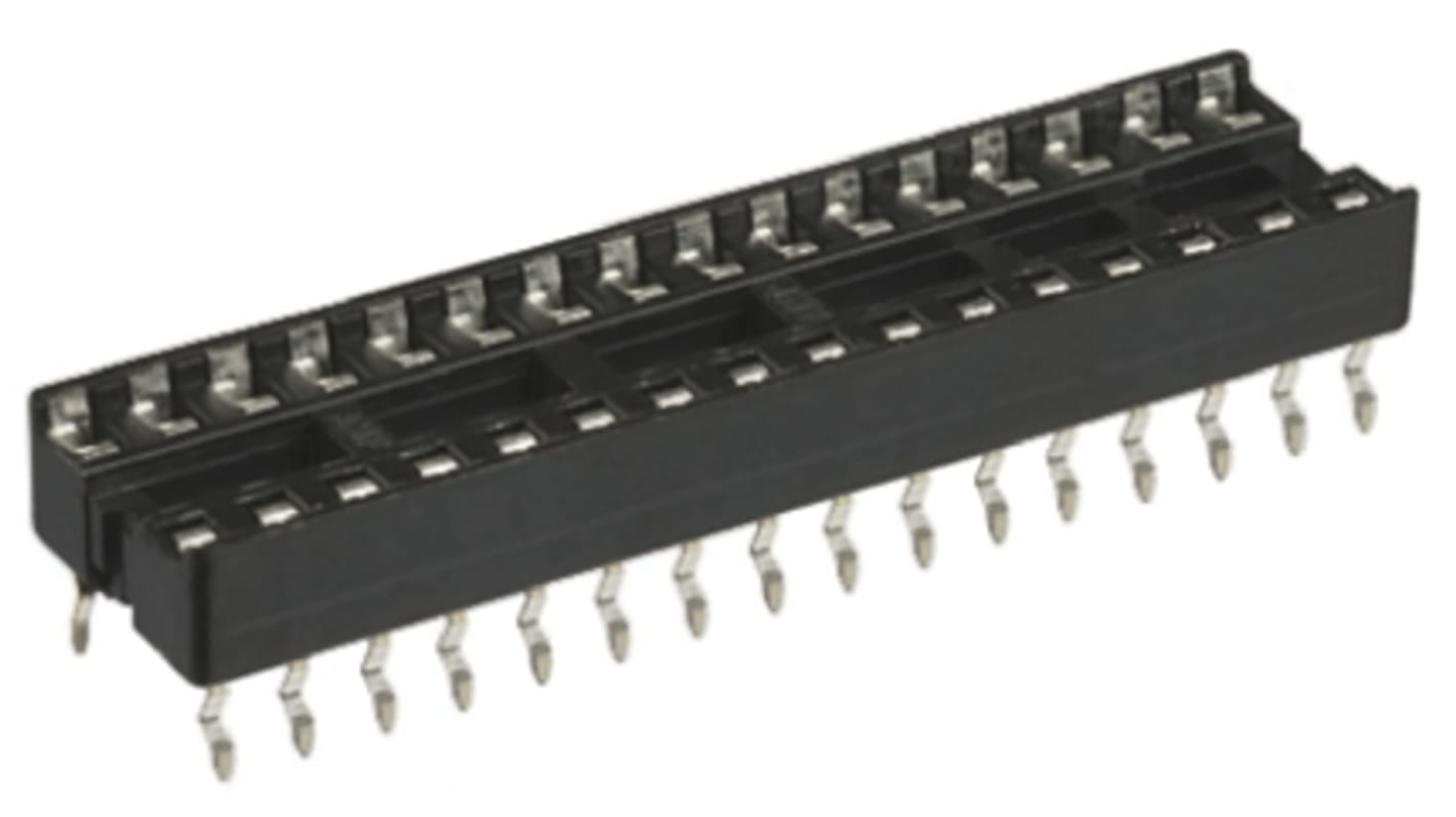 TE Connectivity 2.54mm Pitch Vertical 32 Way, Through Hole Stamped Pin Closed Frame IC Dip Socket