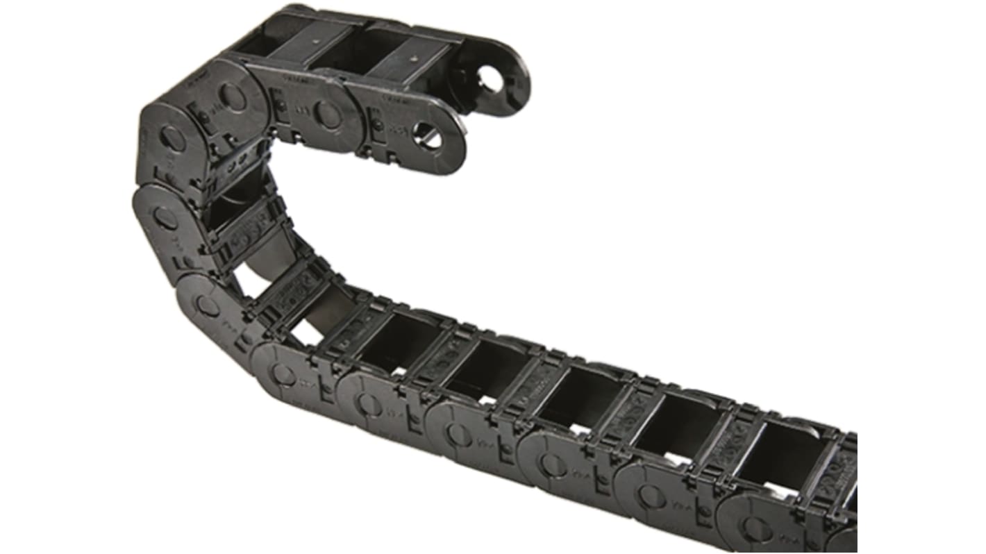 Igus 2400, e-chain Black Cable Chain - Flexible Slot, W38 mm x D25mm, L1m, 75 mm Min. Bend Radius, Igumid G