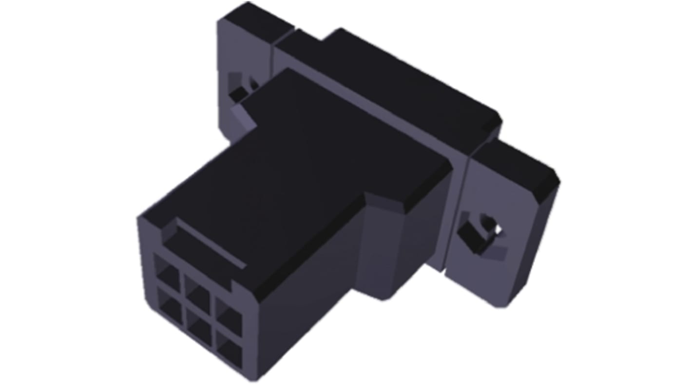 Carcasa de conector TE Connectivity 2-179555-3, Serie Dynamic 3000, paso: 5.08mm, 6 contactos, 2 filas, Recto, Macho,