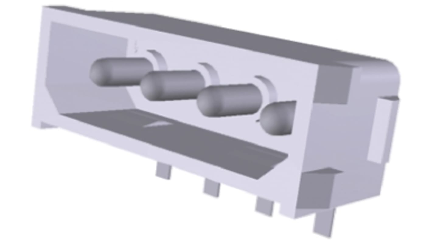 TE Connectivity Commercial MATE-N-LOK, 5.08mm pitch, 4-polet med 1 rækker Retvinklet Printstiftliste, Hulmontering