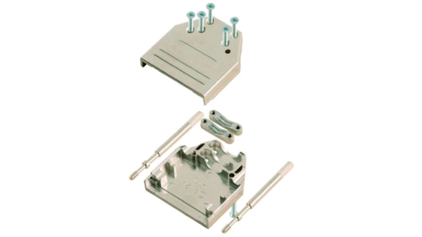 MH Connectors MHDTZI Series Zinc D Sub Backshell, 15 Way, Strain Relief