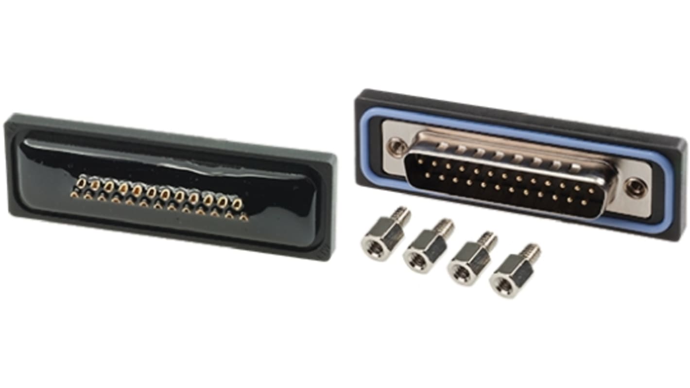 Conector D-sub Amphenol Industrial, Serie SDB, Recto D-Sub impermeable, Montaje en Panel Mount, Macho, Terminación
