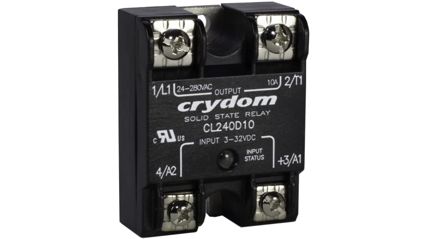 Sensata Crydom CL Series Series Solid State Relay, 10 A rms Load, Panel Mount, 280 V rms Load, 32 V dc Control