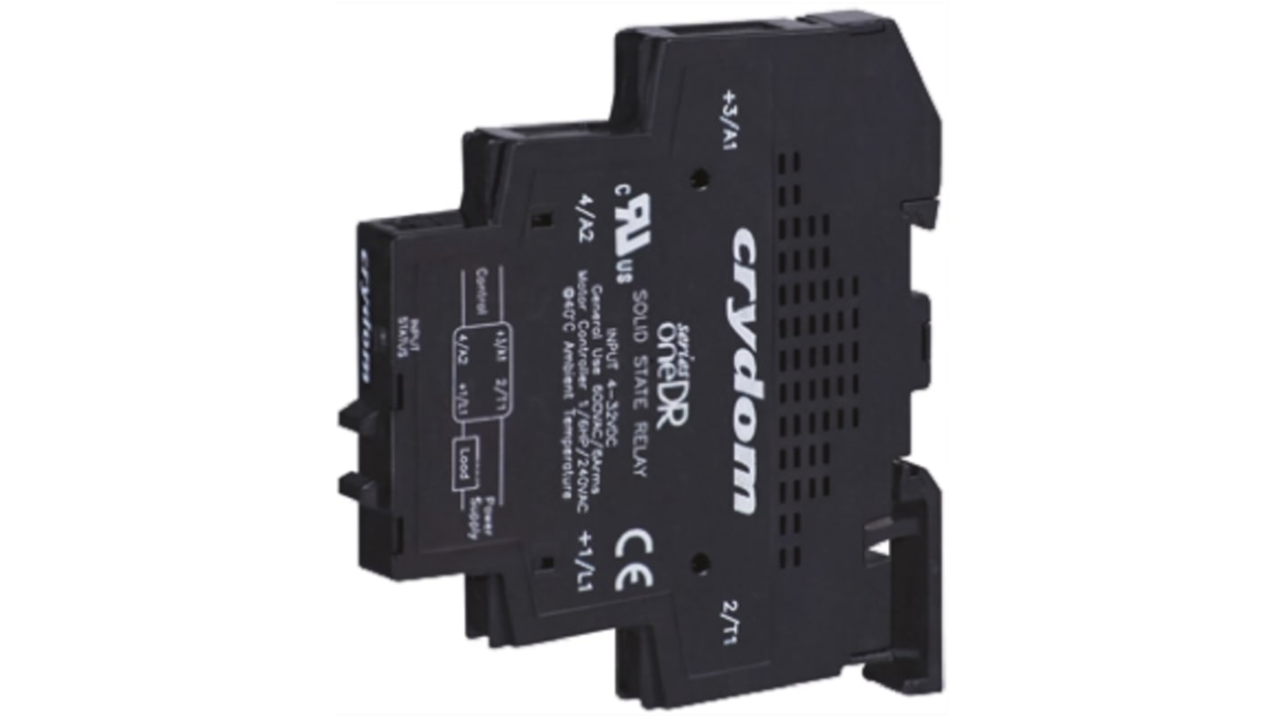 Sensata Crydom Solid State Interface Relay, 32 V dc Control, 6 A Load, DIN Rail Mount