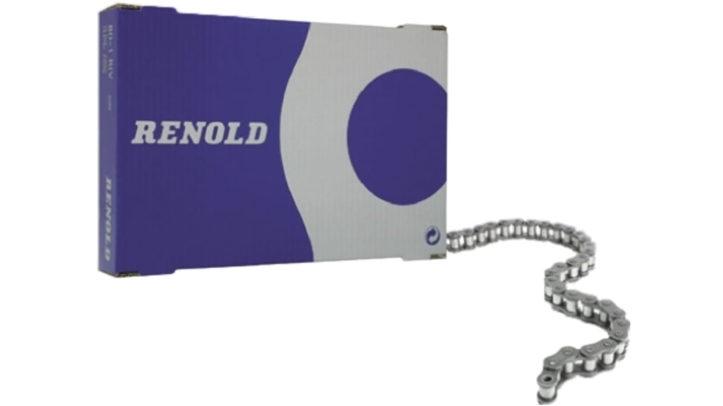 Renold 20B-1 Simplex Roller Chain, 3m, Renold (Blue Box)