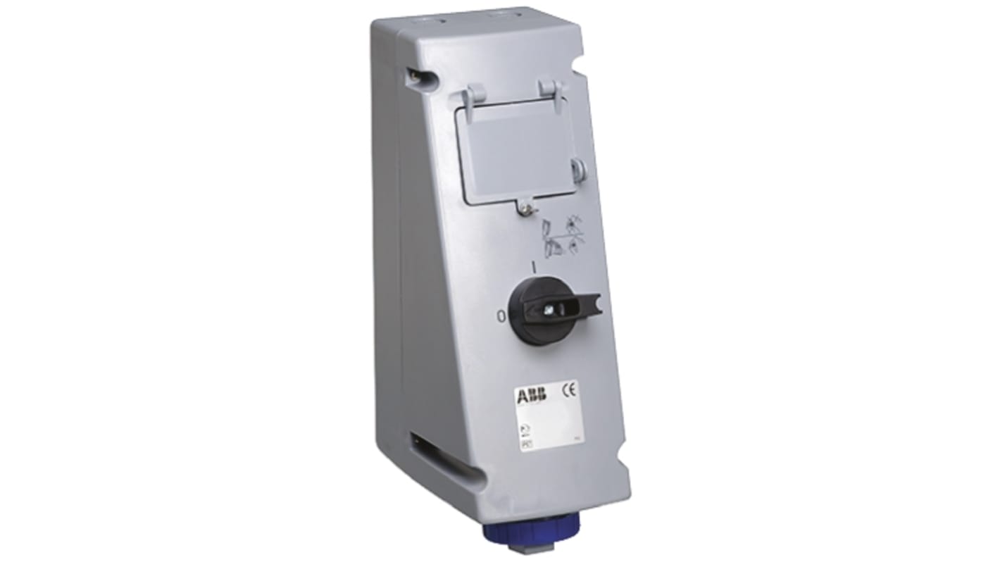 Amphenol Industrial Right Angle Switchable IP67 Industrial Interlock Socket 2P+E, Earthing Position 6h, 16A, 250 V