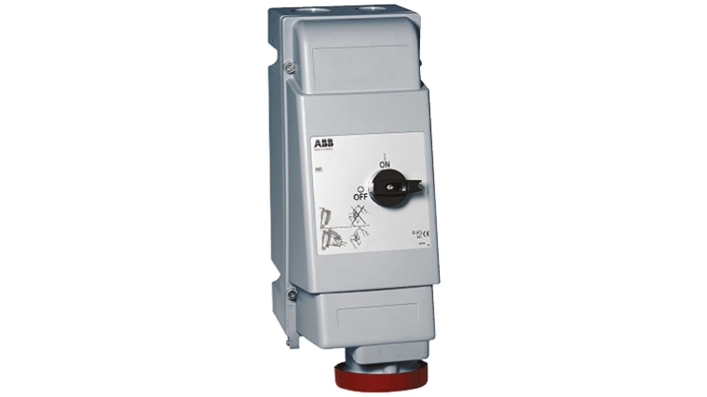 ABB Switchable IP67 Industrial Interlock Socket 3PN+E, Earthing Position 6h, 125A, 415 V