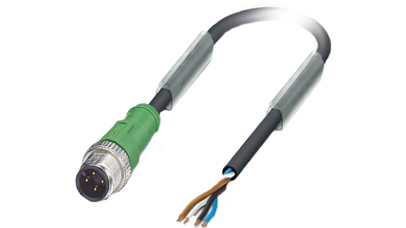 Phoenix Contact Male 4 way M12 to Sensor Actuator Cable, 3m