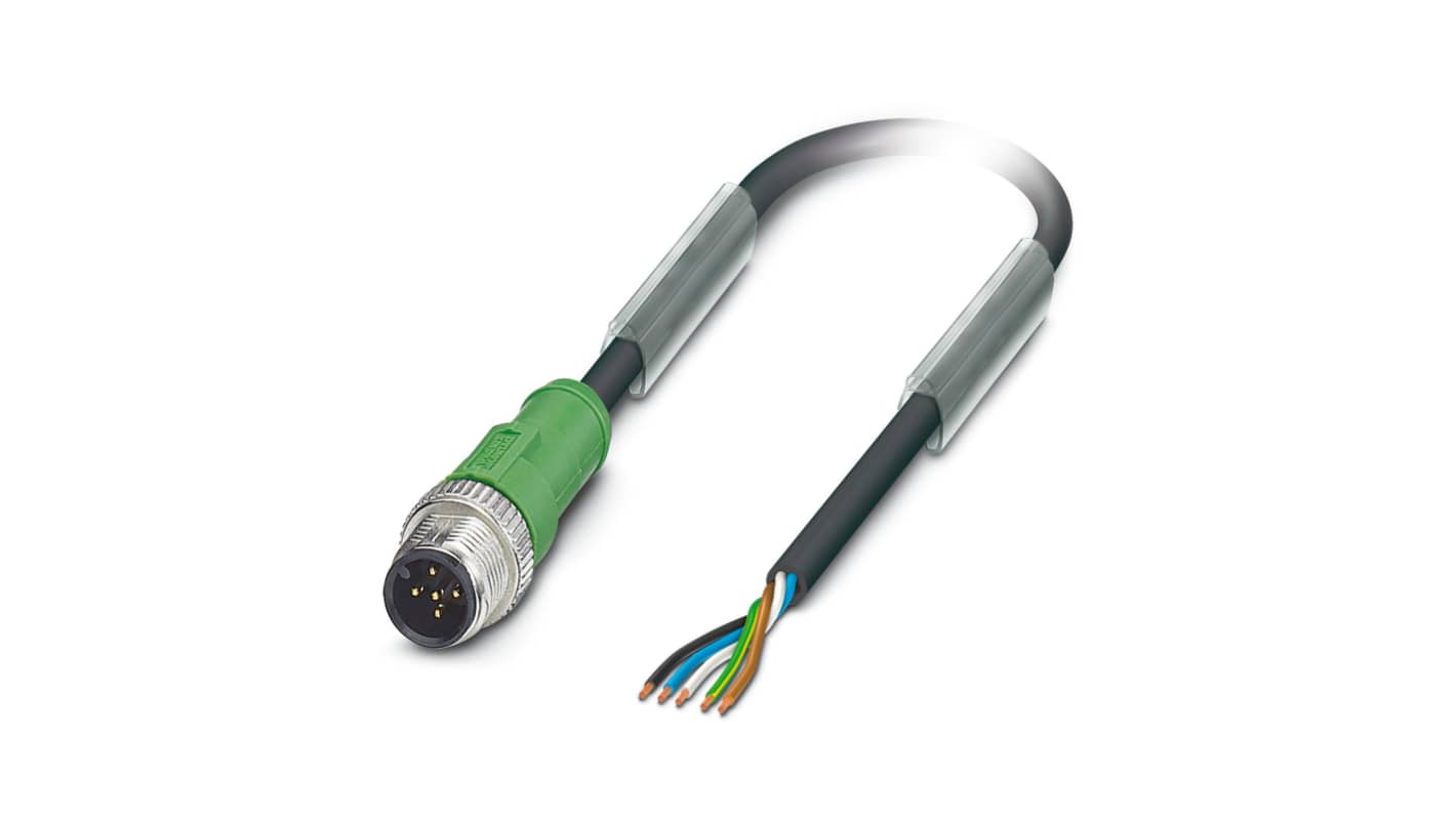 Phoenix Contact SAC-5P-M12MS/10.0-PUR konfektioniertes Sensorkabel, Stecker gerade / offenes Ende, Länge 10m