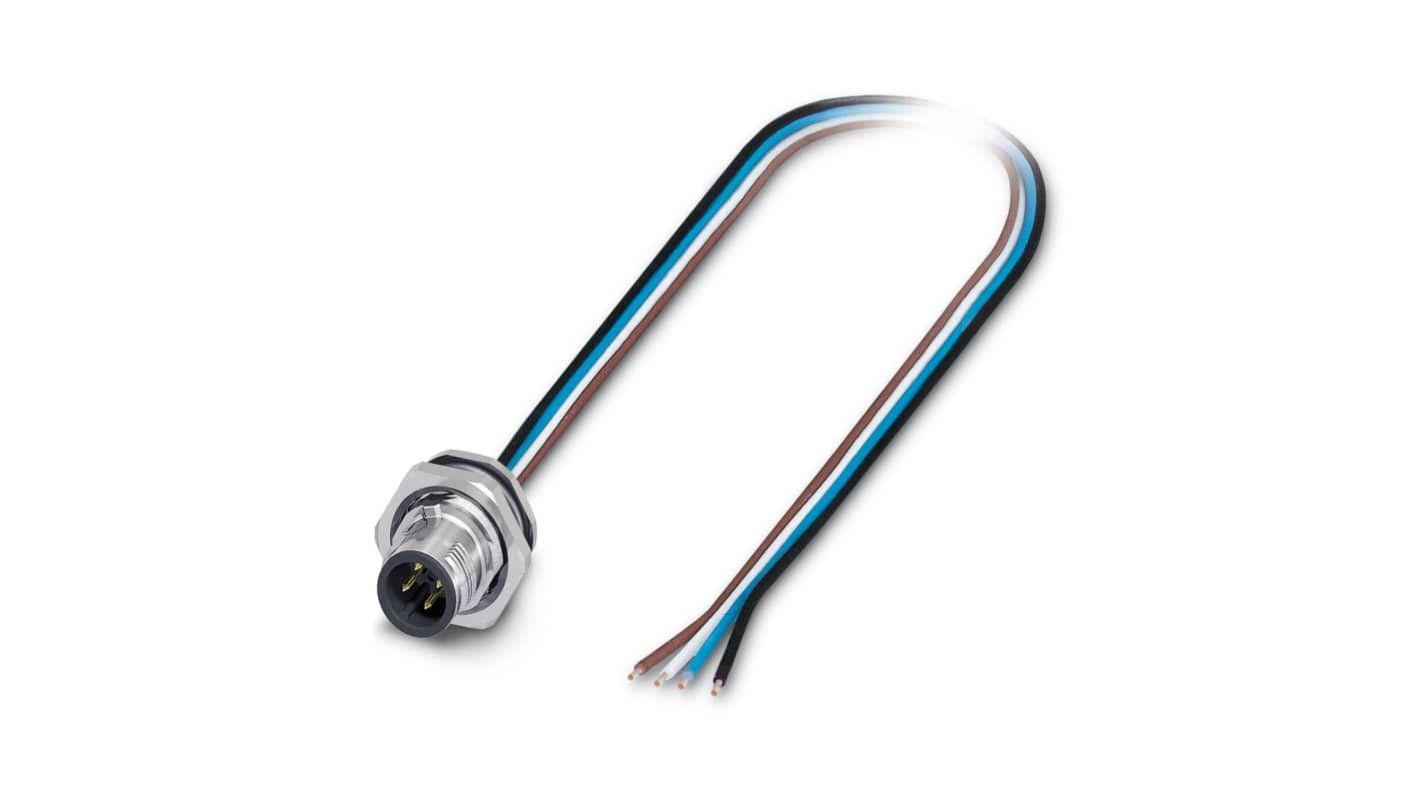 Phoenix Contact Male 4 way M12 to Unterminated Sensor Actuator Cable, 500mm