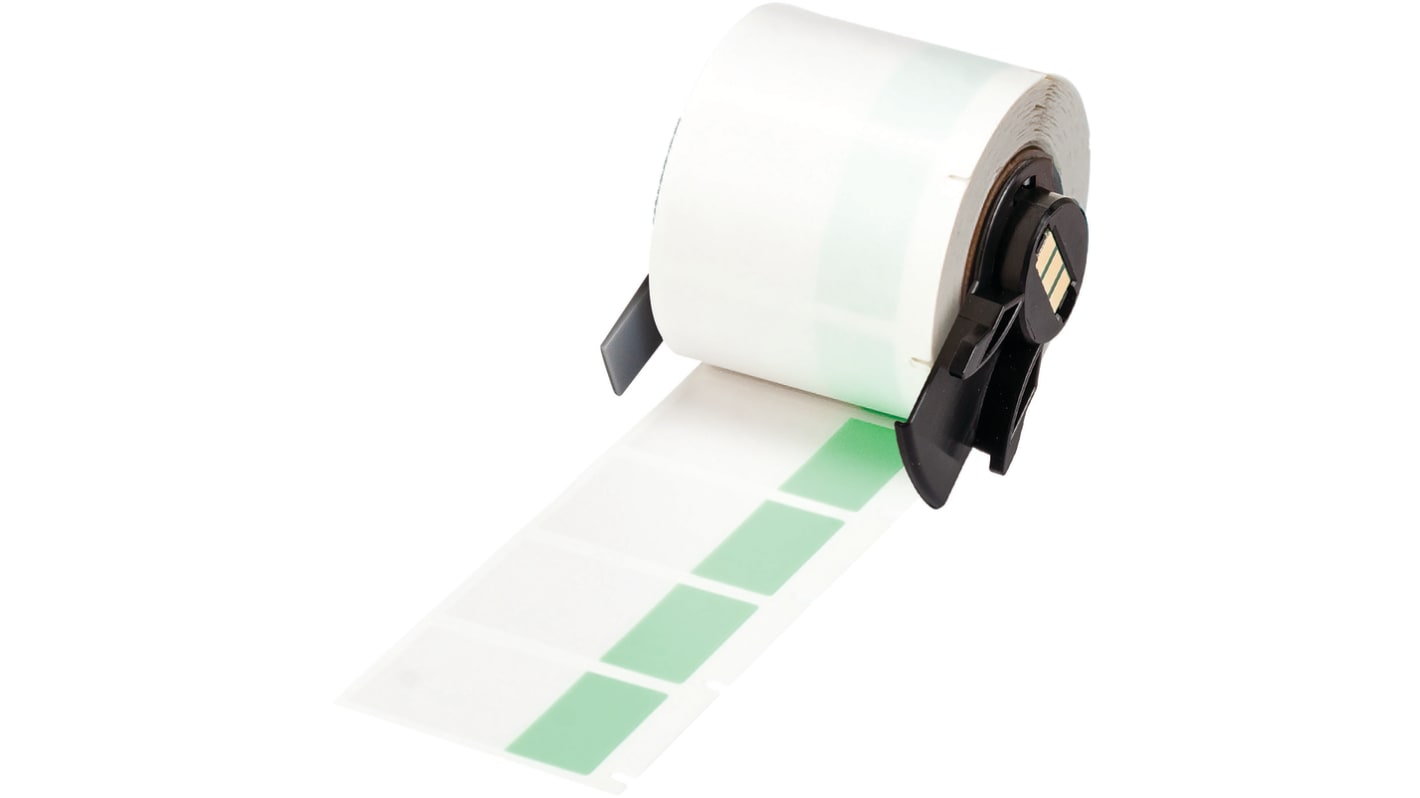 Brady B-427 Self-laminating Vinyl Green/Transparent Cable Labels, 25.4mm Width, 38.1mm Height