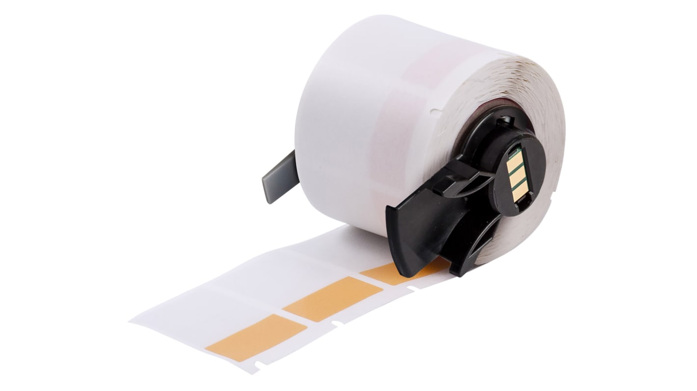 Brady B-427 Self-laminating Vinyl Orange/Transparent Cable Labels, 25.4mm Width, 38.1mm Height