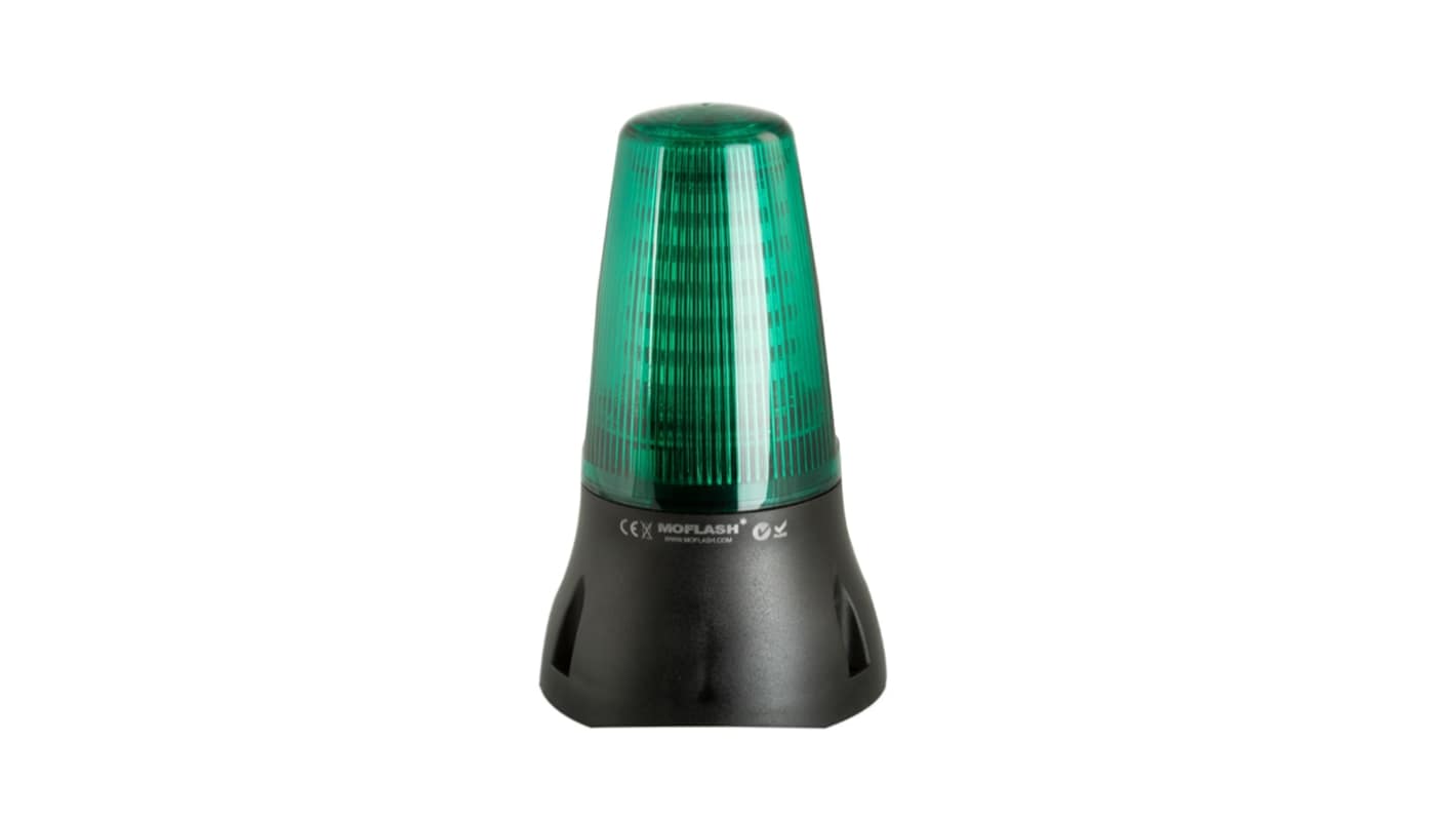 Segnalatore acustico e luminoso Moflash serie LEDA125, Verde, 24 V c.c., 90dB a 1 m, IP65