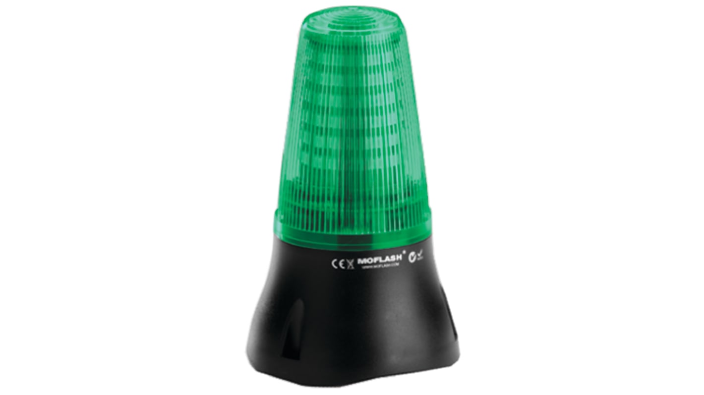 Moflash LEDD125 Series Green Multiple Effect Beacon, 230V AC, Surface Mount, LED Bulb, IP65