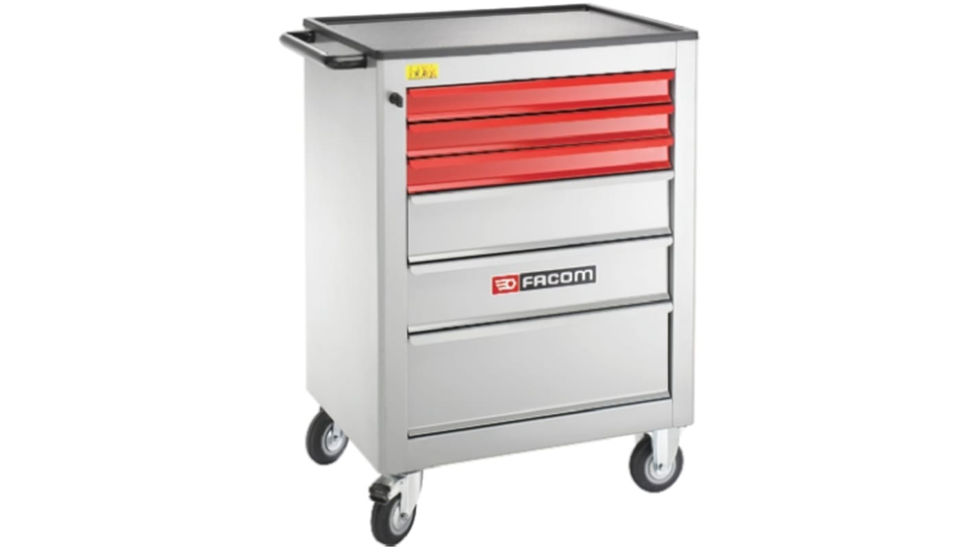 Facom 6 drawer ABS Wheeled, 987mm x 210mm x 800mm