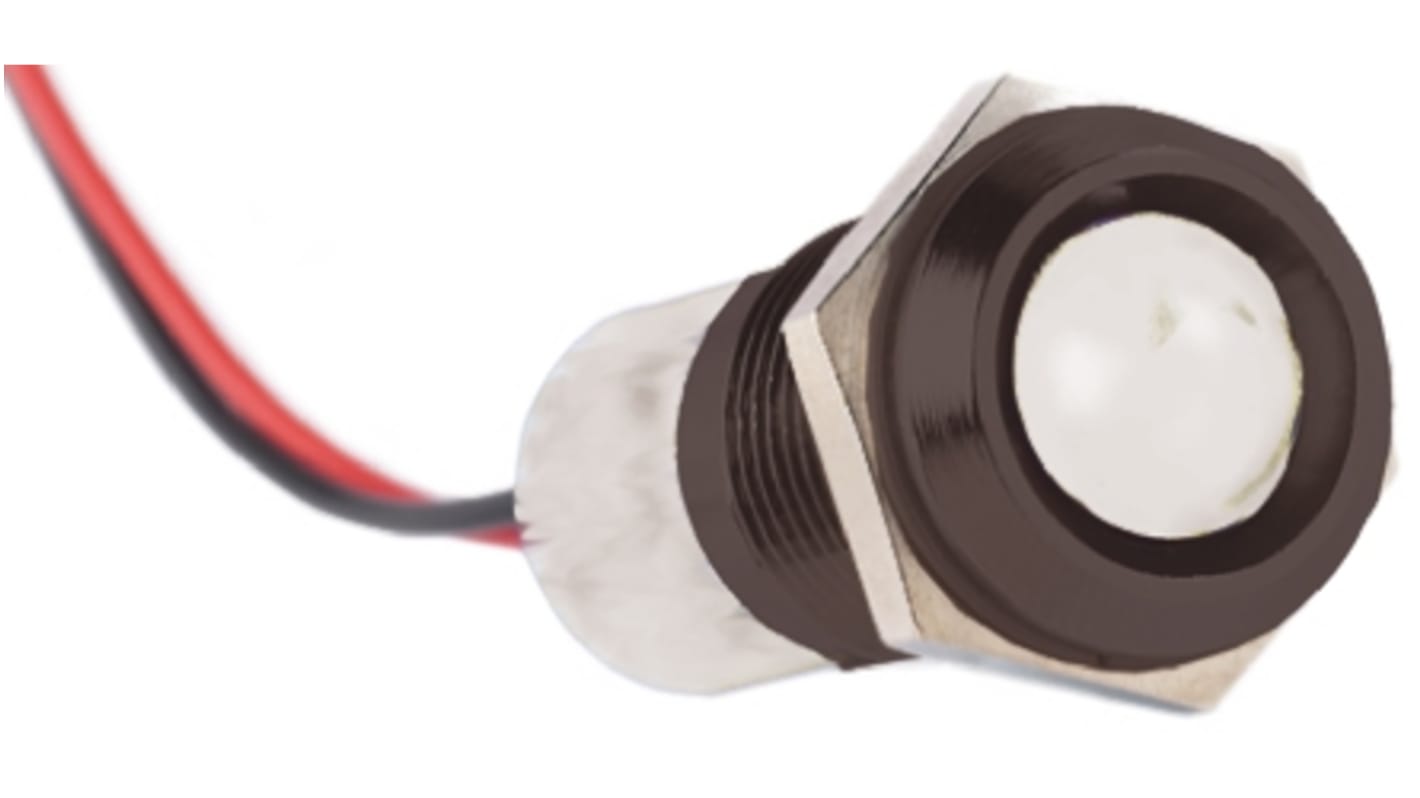Indicatore da pannello RS PRO Bianco  a LED, 110V ca, IP67, Sporgente, foro da 14mm