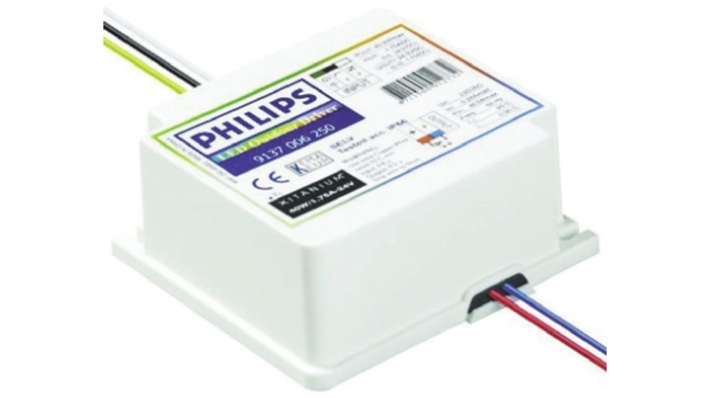 Driver LED corriente constante Philips Lighting, IN: 207 → 264 V ac, OUT: 5.6 → 24V, 1.75A, 40W, IP66