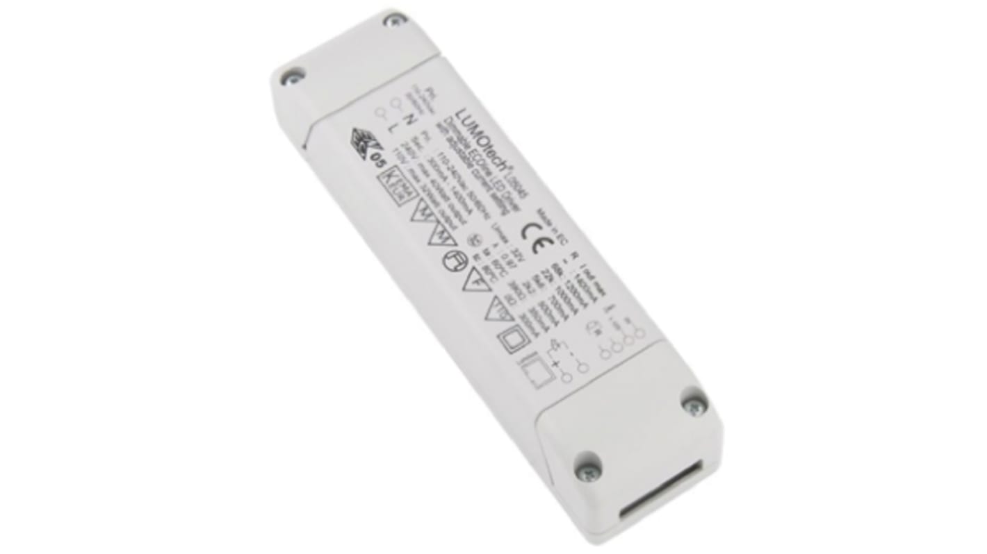 Lumotech LED Driver, 15 → 32V Output, 40W Output, 0.3 → 1.4A Output, Constant Current Dimmable
