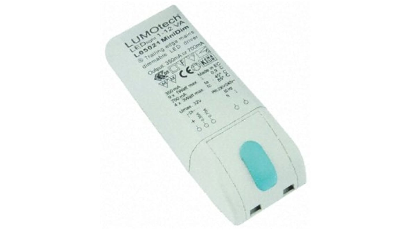 Driver LED corriente constante Lumotech LEDlight MINIDIM, IN: 230 → 240 V ac, OUT: 3 → 32V, 350 mA, 700