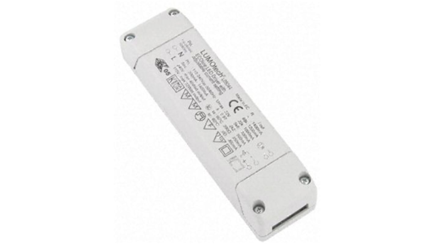 Driver LED corriente constante Lumotech, IN: 110 → 240 V ac, OUT: 15 → 32V, 0.3 → 1.4A, 40W, no