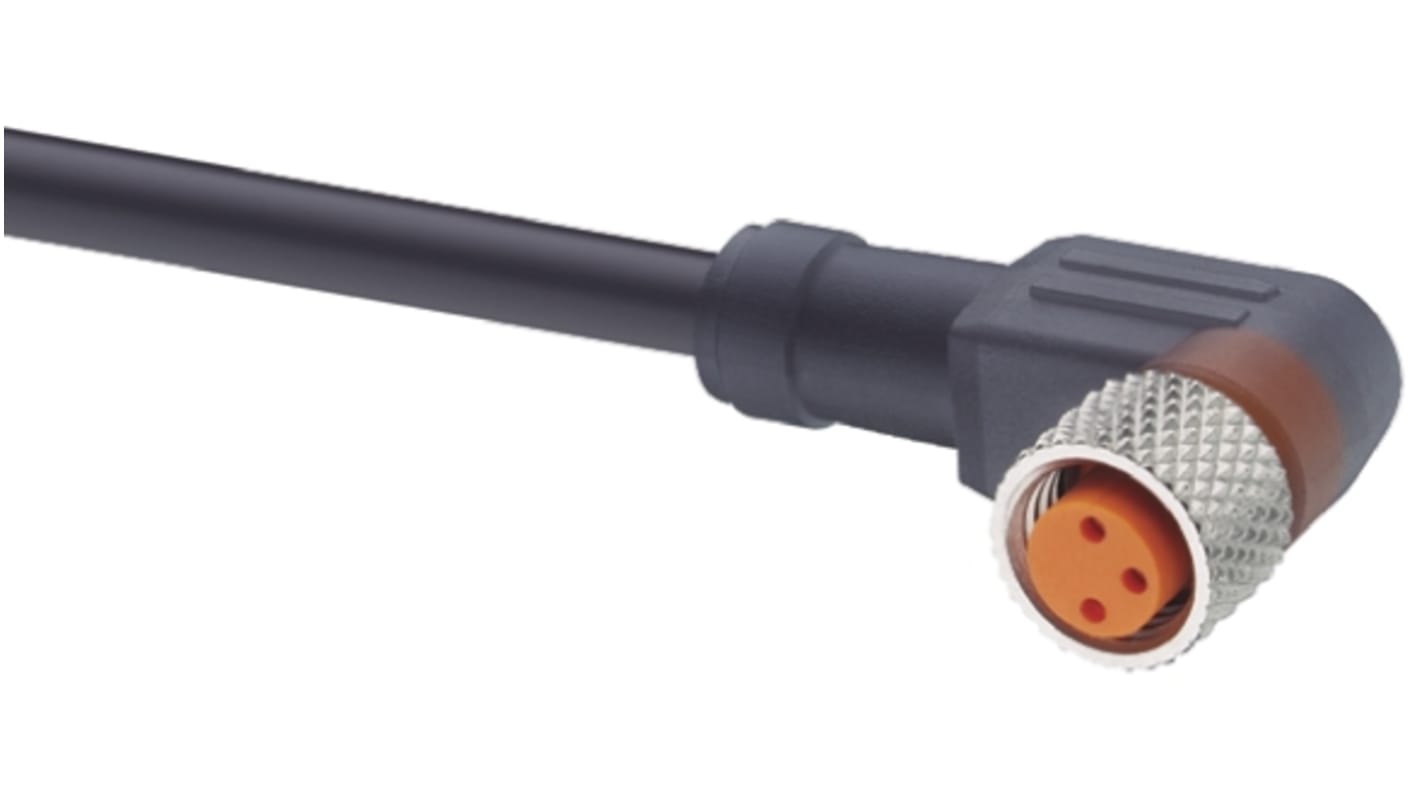 Cable de conexión Lumberg Automation, con. A M8 Hembra, 3 polos, con. B Sin terminación, long. 2m, 32 V, 4 A, IP67,